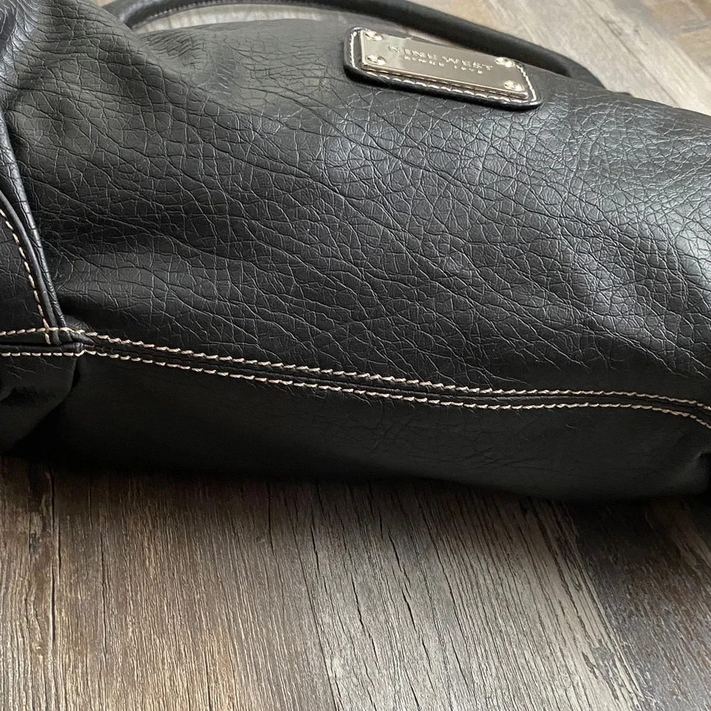 Nine West Black Shoulder Bag with Metallic Details